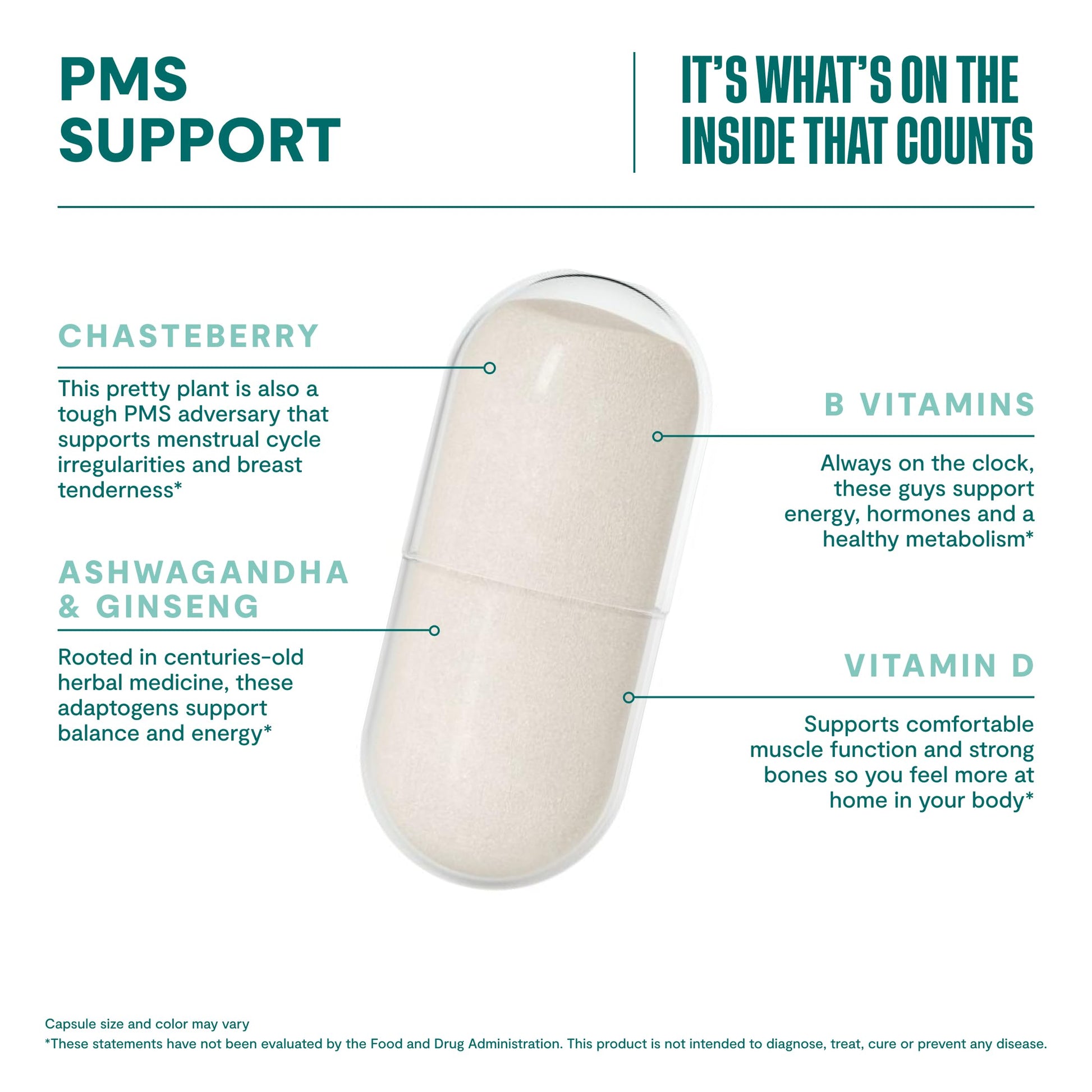 Habit PMS Support Supplement for Women (60 Capsules) - Supports Premenstrual Symptoms & Stress, Hormone Balance, Mood, B Vitamins, Vitamin D, Chasteberry, Ashwagandha, Gluten-Free, Non-GMO (1 Pack) H' HabitBuy Supplements Australia