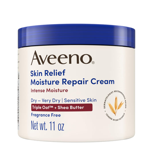 Aveeno Skin Relief Intense Moisture Repair Body Cream with Triple Oat & Shea Butter Formula, Helps Heal, Repair & Restore Very Dry Skin