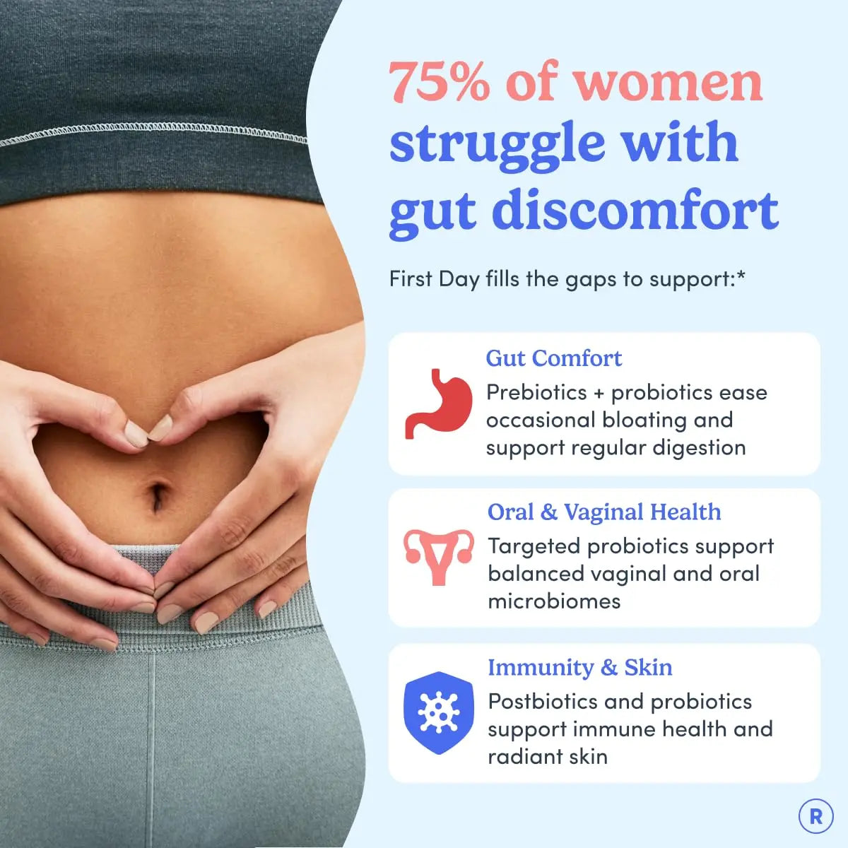FIRST DAY Womens 3-in-1 Probiotic Gummies – Prebiotic + Probiotic + Postbiotic Supplement – Supports Digestive & Oral Health, Immune Function & Energy Levels – 30-Day Supply FIRST DAYBuy Supplements Australia