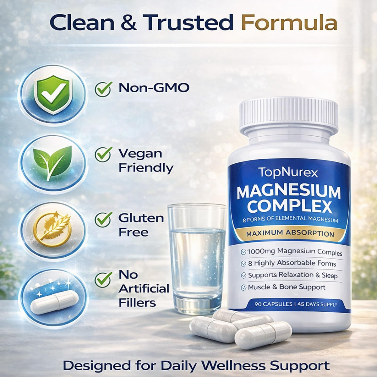 Top Nurex Magnesium Complex Supplement for Women & Men | 1000mg Maximum Absorption | 8 Magnesium Forms Including Glycinate, Citrate, Malate | Supports Relaxation, Sleep, Bone Strength | 90 Capsules Art anime buy supplements Au