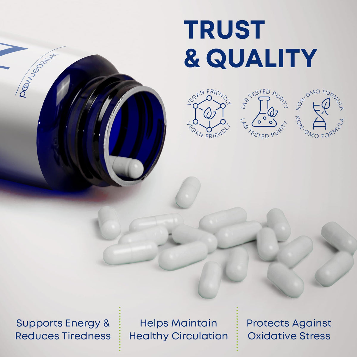 NAD+ Supplement with Nicotinamide Riboside, Trans Resveratrol & Quercetin – NAD Plus Complex for Energy, Brain & Mitochondrial Support – Antioxidant and Longevity Formula for Women & Men – 60 capsules WHISPERWOODBuy Supplements Australia