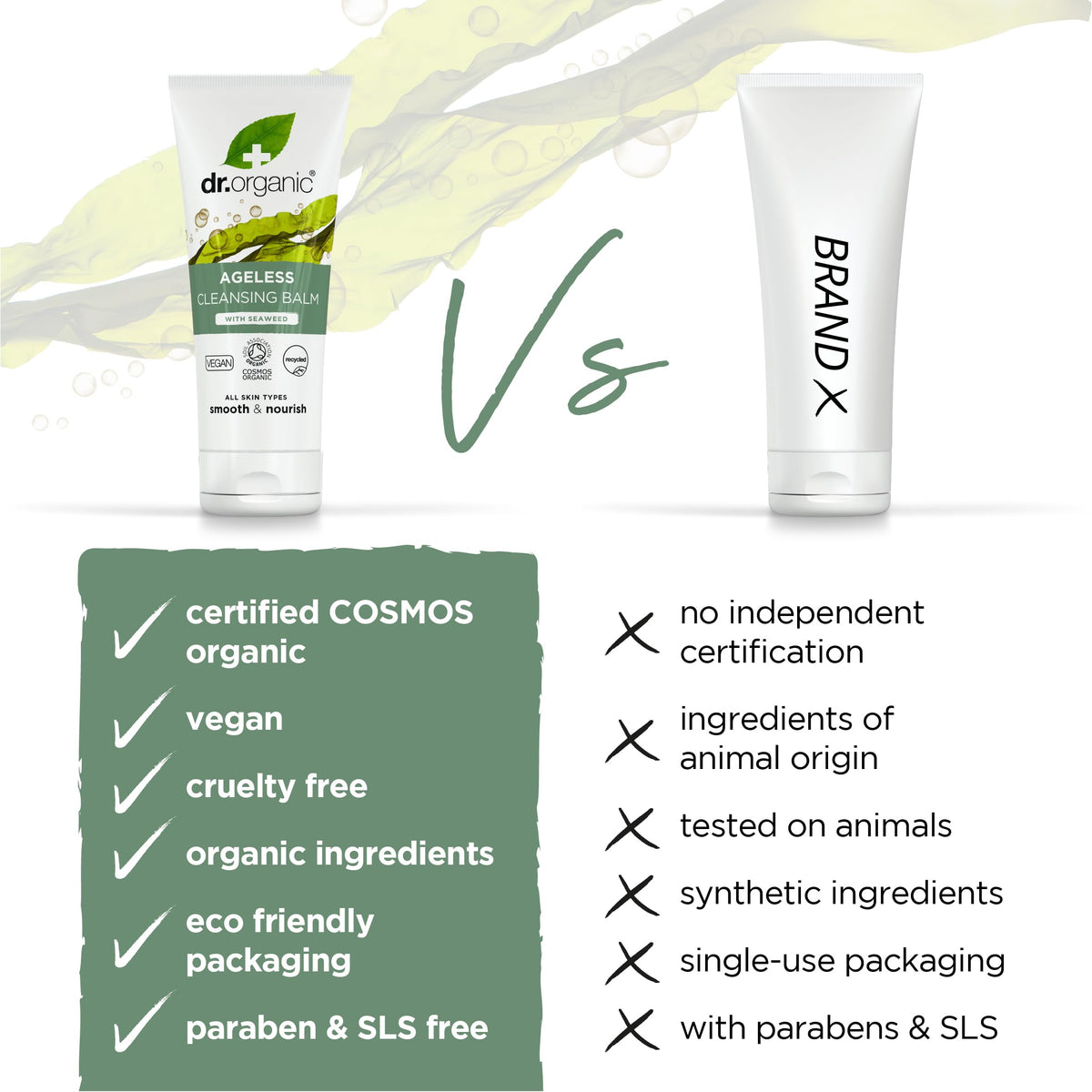 Dr. Organic Ageless Cleansing Balm with Seaweed | Moisturizing, Gentle, Removes Impurities, Certified Organic, Paraben & SLS-Free, Natural, Vegan, 100 ml / 3.4 fl oz Dr. Organic buy supplements Au