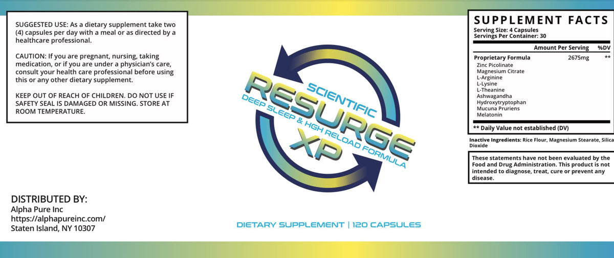 Alpha Pure Scientific Resurge XP Deep Sleep Support Formula 120 Capsules Alpha PureBuy Supplements Australia