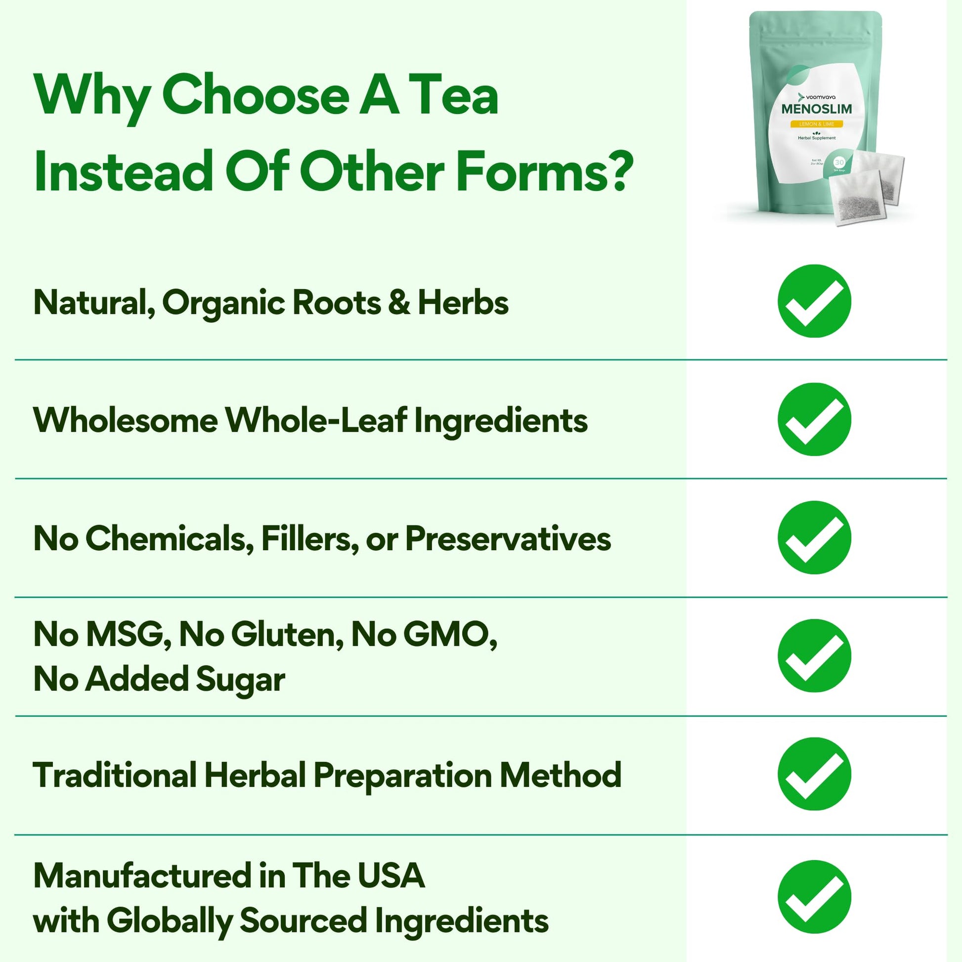 VoomVaya MenoSlim Tea – Menopause & Perimenopause Supplement for Women – Supports Healthy Metabolism & Overall Wellness – Acai Berry Flavor – 30 Tea Bags VoomVayaBuy Supplements Australia
