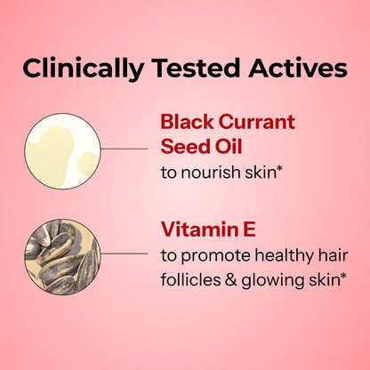 HUM Red Carpet Skin & Hair Vitamins for Women with Omega 3 Fatty Acids, Vitamin E, and Black Currant Seed Oil, Supplement for Skin Health & Healthy Hair Follicles Support, 60 Count HUMBuy Supplements Australia