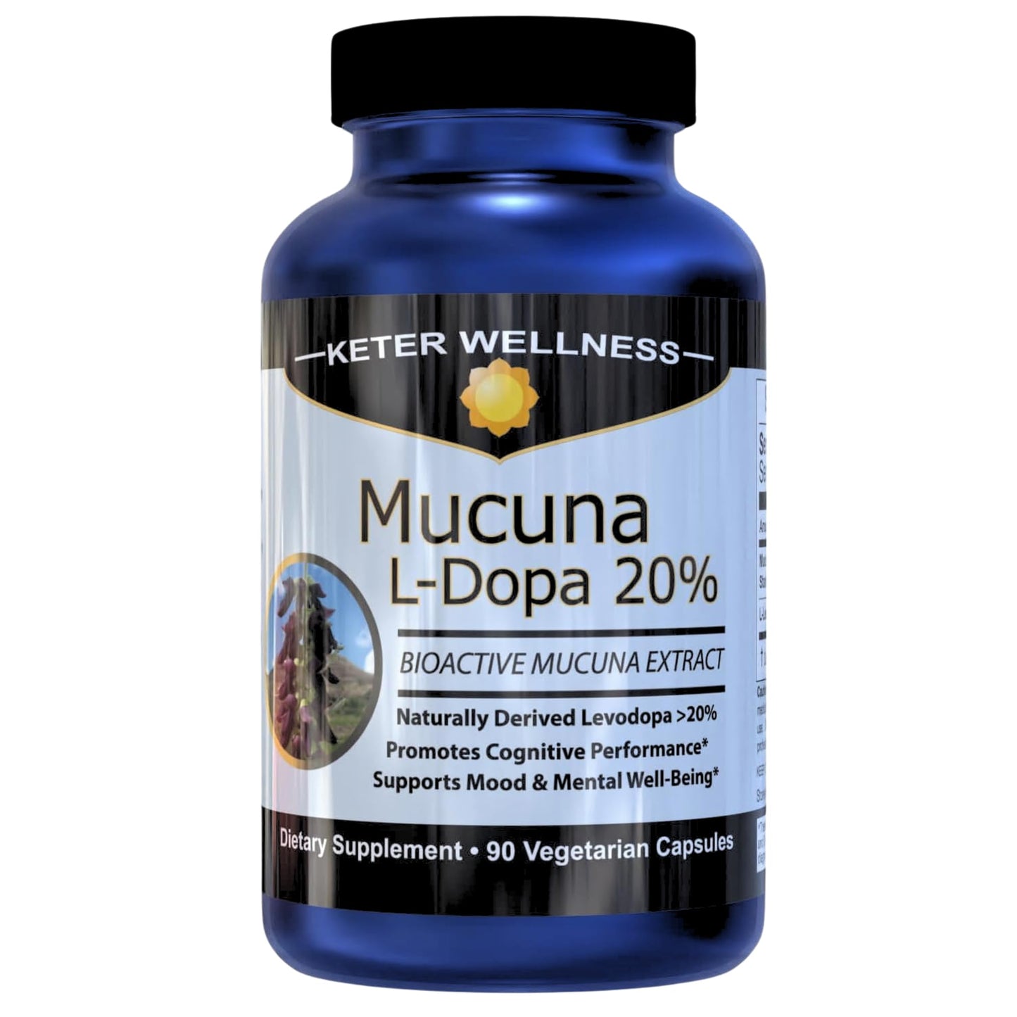 Mucuna Pruriens 20% L-Dopa – Standardized Velvet Bean Extract for Natural Dopamine, Focus & Mood Support – Pure 8:1 Concentrated Herbal Supplement – Vegan, Non-GMO, 90 Capsules Keter WellnessBuy Supplements Australia