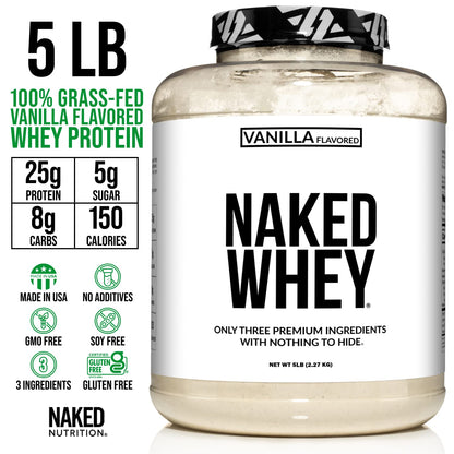 NAKED Nutrition Whey Vanilla Protein - All Natural Grass Fed Whey Protein Powder NAKEDBuy Supplements Australia