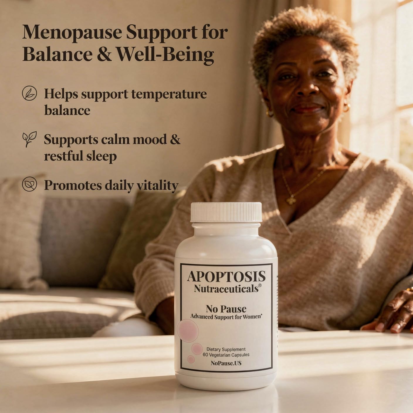 Apoptosis Menopause Supplement for Women – Supports Hot Flash Relief, Mood Balance, Energy & Vitality – with L-Arginine – 60 Capsules – Made in USA Apoptosis NutraceuticalsBuy Supplements Australia