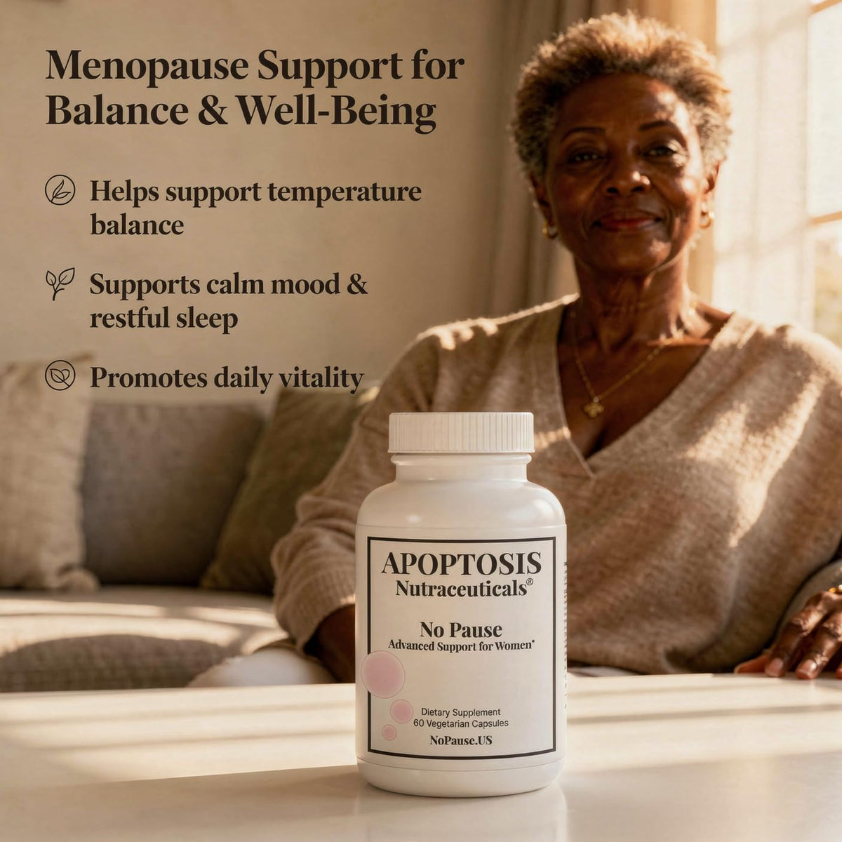 Apoptosis Menopause Supplement for Women – Supports Hot Flash Relief, Mood Balance, Energy & Vitality – with L-Arginine – 60 Capsules – Made in USA Apoptosis NutraceuticalsBuy Supplements Australia