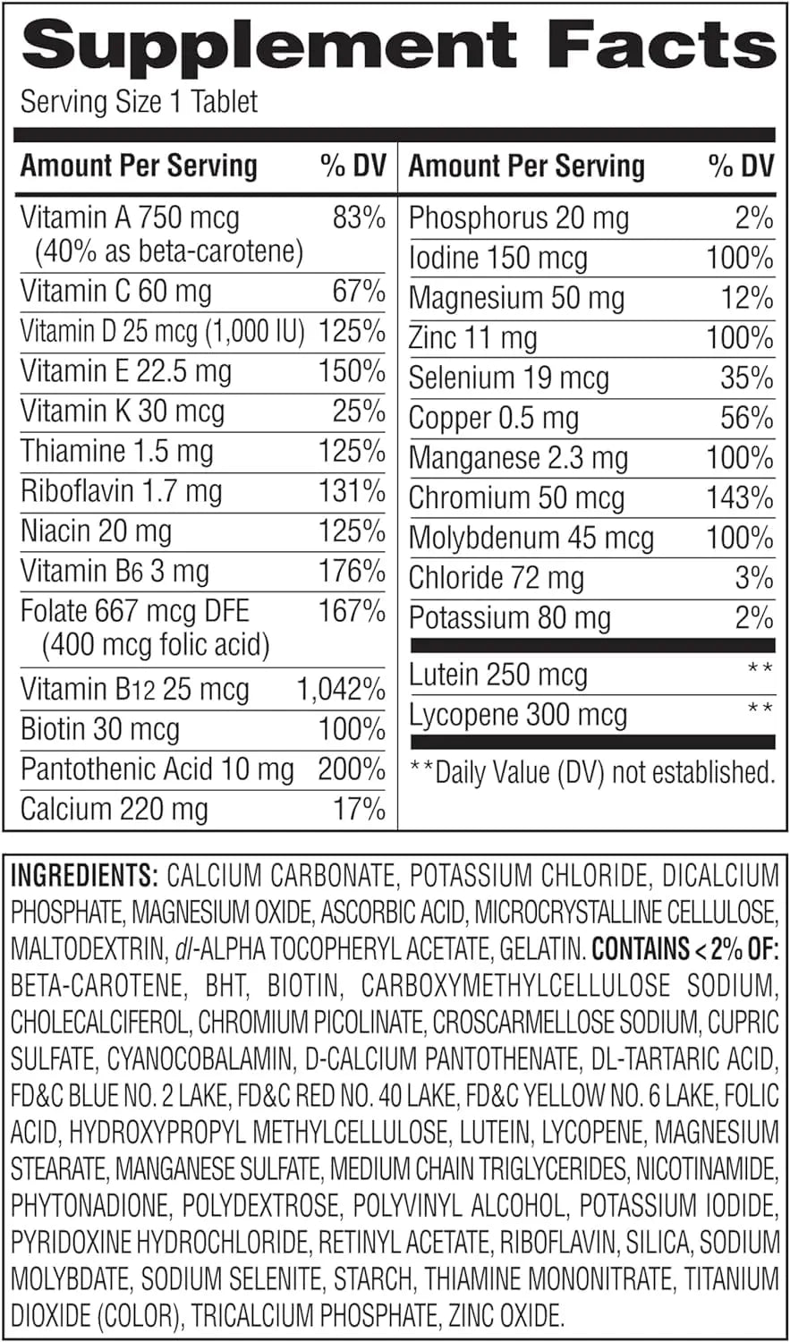 Equate Mature Adult 50+ One Daily Complete Multivitamin Compare to Centrum Silver (400 Ct) Aus Healthcare