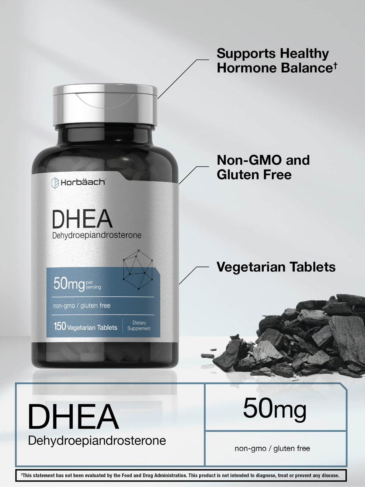 DHEA 50mg 150 Tablets | Non-GMO, Gluten Free Supplement | by Horbaach HorbäachBuy Supplements Australia