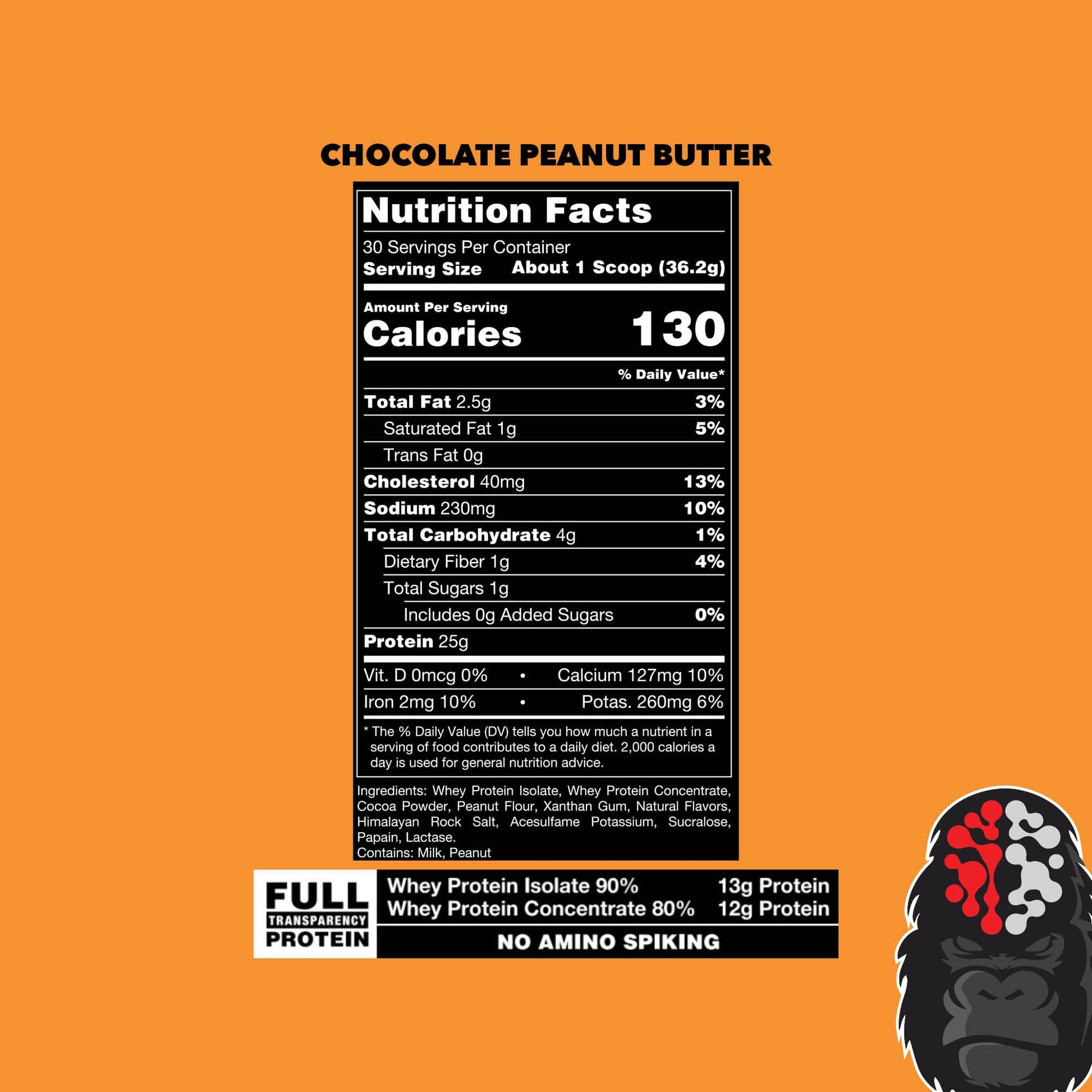 Gorilla Mode Premium Whey Protein - Chocolate Peanut Butter / 25 Grams of Whey Gorilla MindBuy Supplements Australia