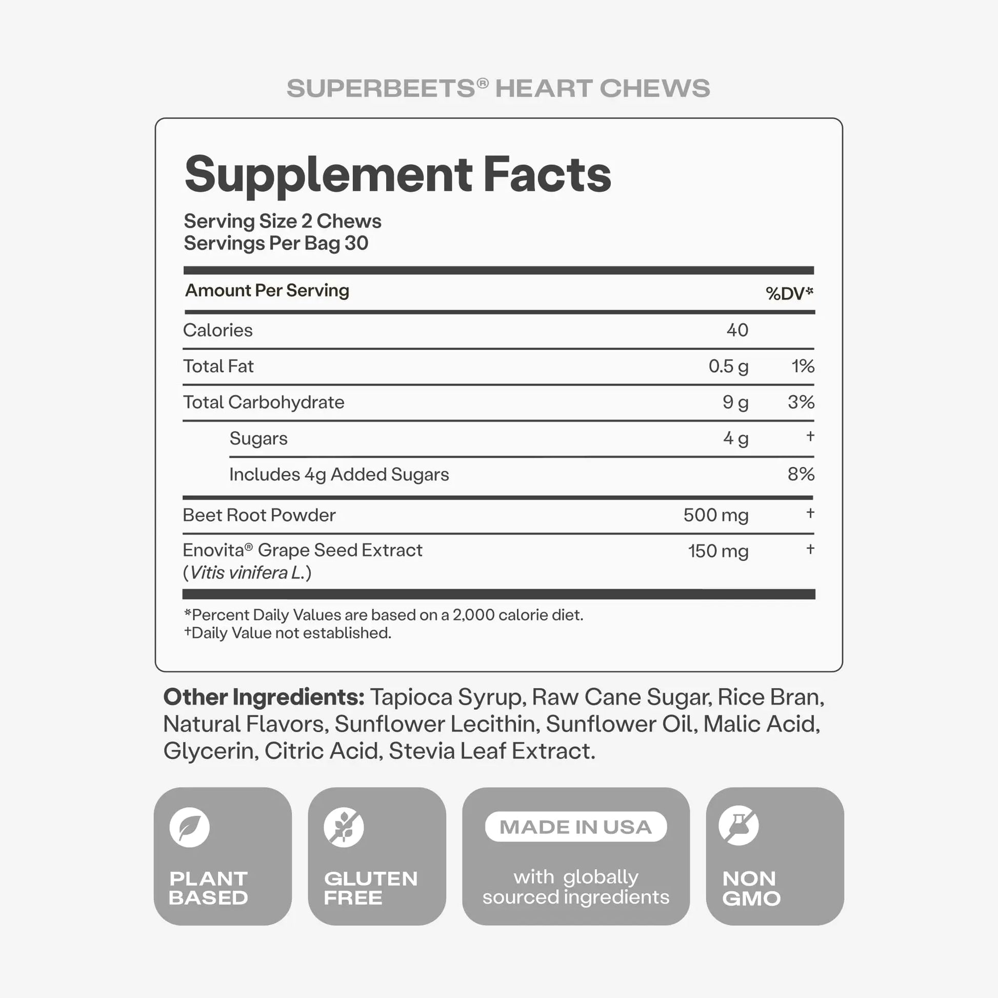 Humann SuperBeets Heart Chews, Beet Root Powder Support Energy Supplement, Nitric Oxide and Blood Pressure Support, Grape Seed Extract & Non-GMO Humann canada supplements