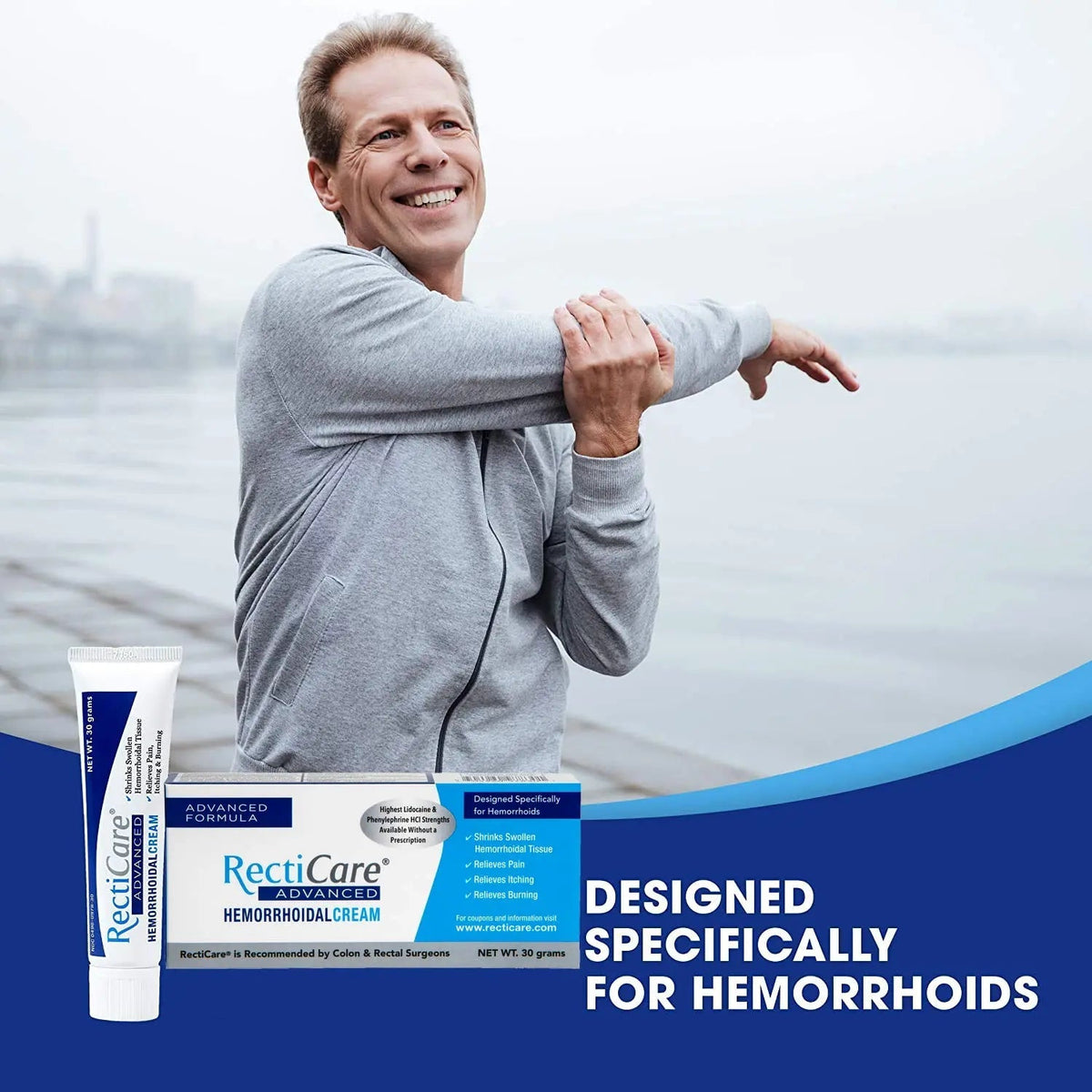 Recticare Advanced Hemorrhoidal Cream: Advanced Treatment to Shrink & Soothe Hemorrhoids - Itch, Pain, Burn Relief - 30g Hemorrhoidal Cream with Lidocaine RecticareBuy Supplements Australia