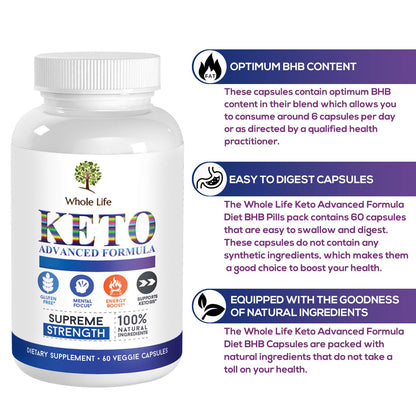 WHOLE LIFE Keto Advanced Formula Diet BHB Pills - Ketogenic All Natural, Support WHOLE LIFEBuy Supplements Australia