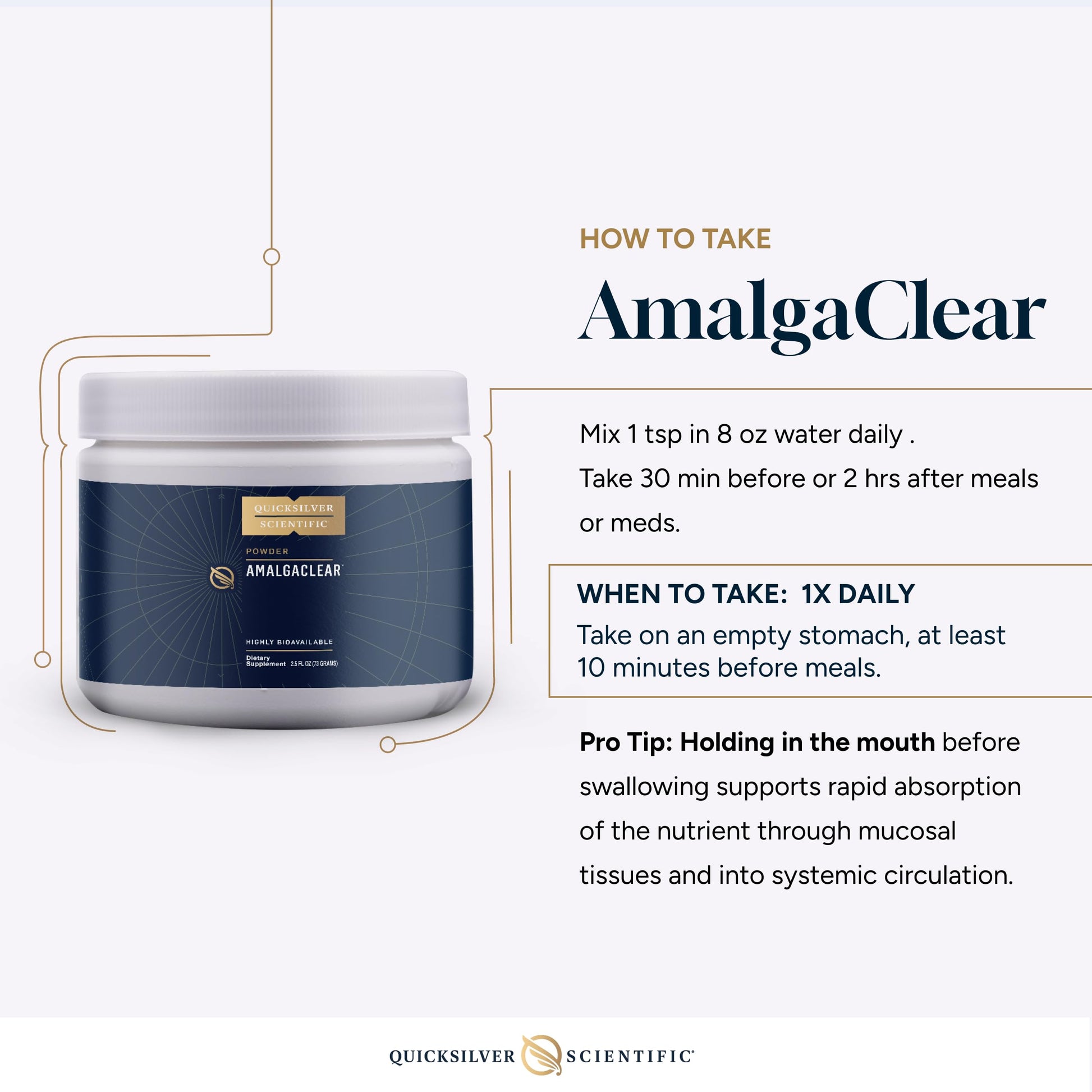 Quicksilver Scientific AmalgaClear - Detox Support with Modified Citrus Pectin & Silica Extract (73g) Quicksilver ScientificBuy Supplements Australia