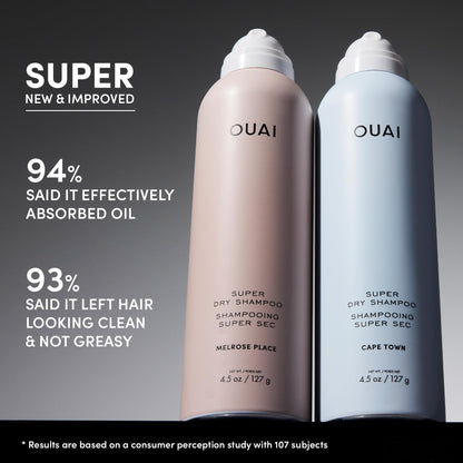 OUAI Super Dry Shampoo - Volumizing Dry Shampoo - Absorbs Oil, Dirt & Sweat - Blends Seamlessly into Hair with Zero Residue & Enriched with a Long-Lasting Scent - Cape Town (4.5 oz) OUAIBuy Supplements Australia