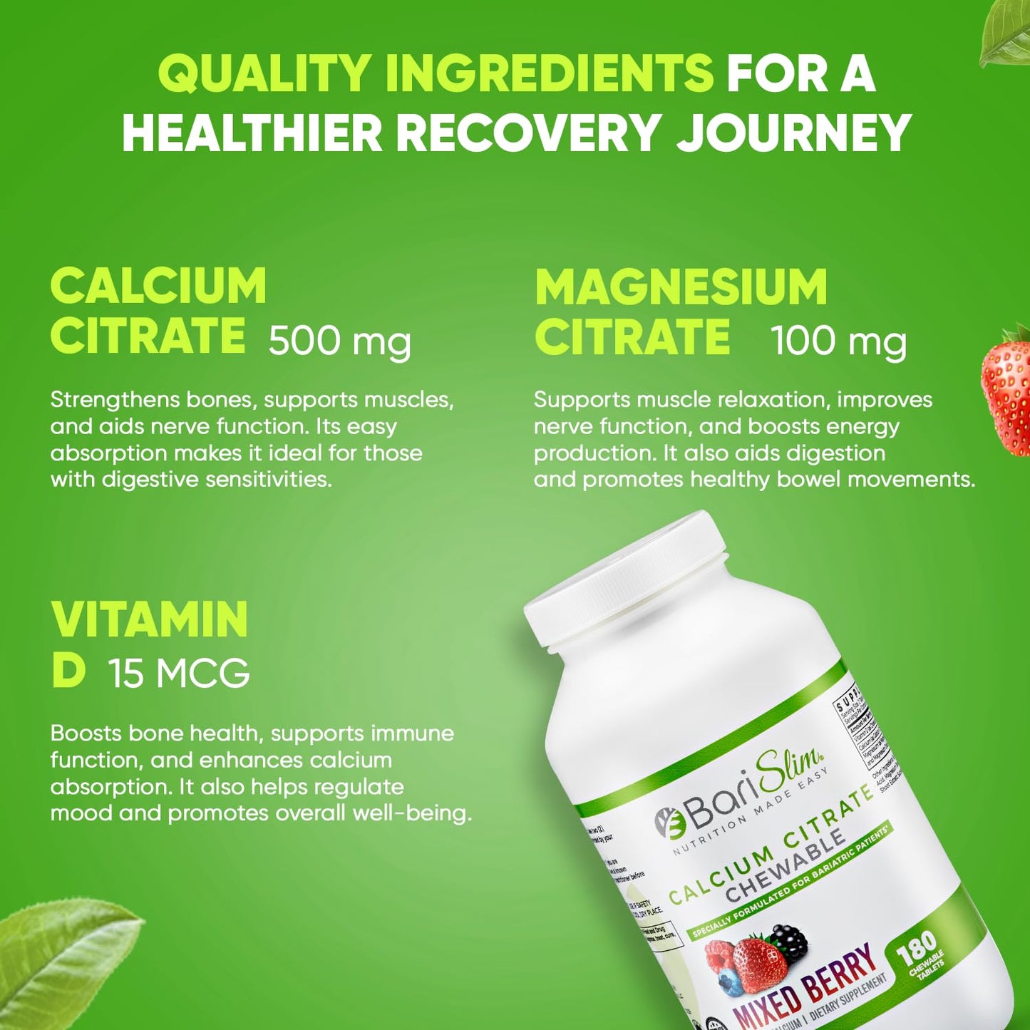 BariSlim Chewable Bariatric Multivitamin Tablets - Specially Formulated Chewable Tablets for Patients After Weight Loss Surgery - Easy to Digest & Great Tasting Fruit Flavors | Pack of 2 BariSlim buy supplements Au