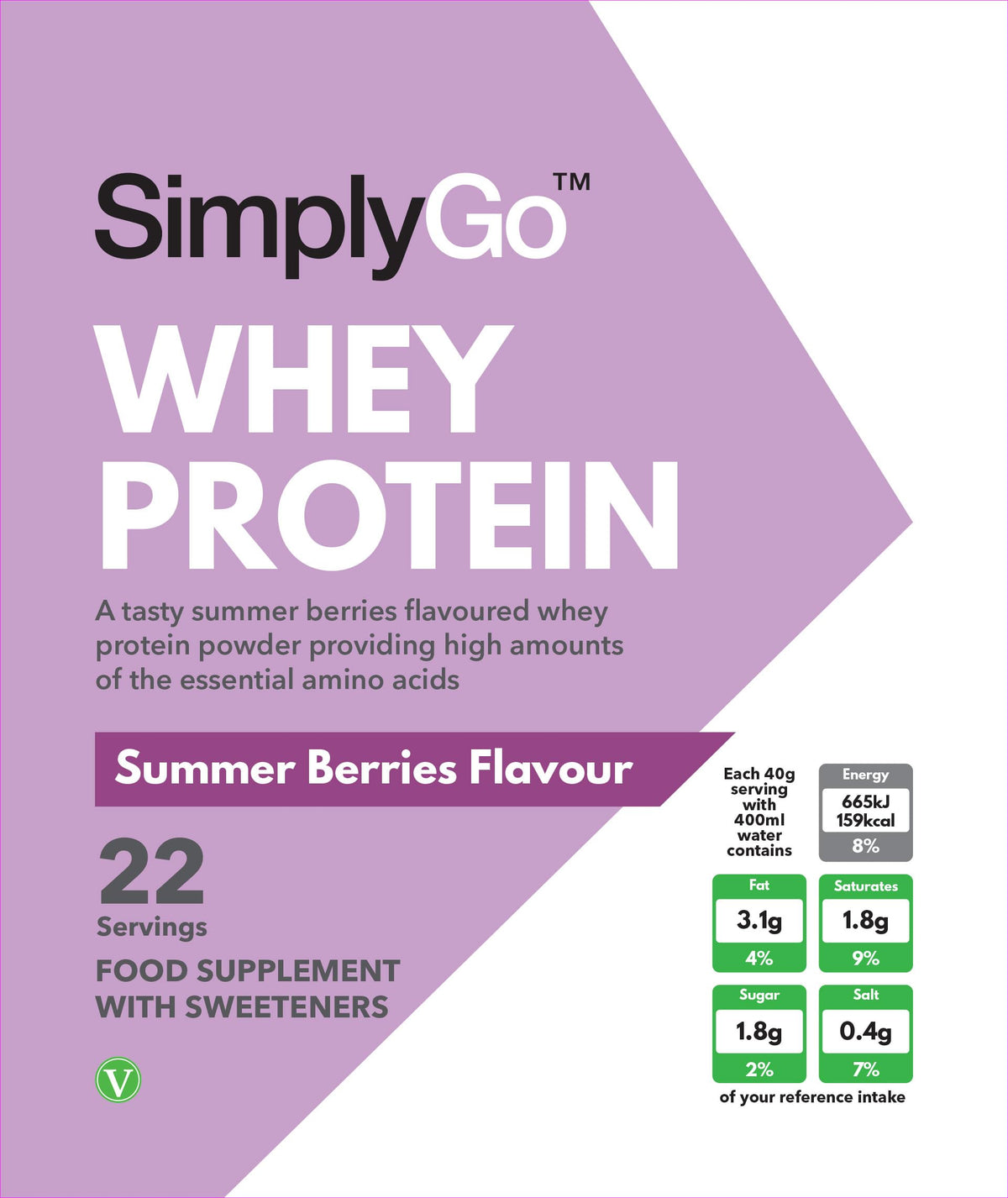 SimplyGo Whey Protein Powder | 900g | Simply Add 30g to Water, Juice or Shakes Simply SupplementsBuy Supplements Australia