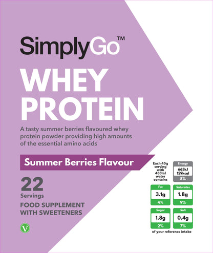 SimplyGo Whey Protein Powder | 900g | Simply Add 30g to Water, Juice or Shakes Simply SupplementsBuy Supplements Australia