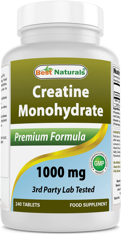 Best Naturals Creatine Monohydrate 1000 mg 240 Tablets Best NaturalsBuy Supplements Australia