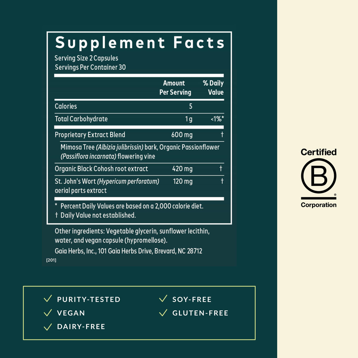 Gaia Herbs Menopause Support Nighttime - Menopause Supplement for Women* - with Black Cohosh, Mimosa, Passionflower & St. John's Wort - 60 Vegan Liquid Phyto-Caps (30 Servings) Gaia HerbsBuy Supplements Australia