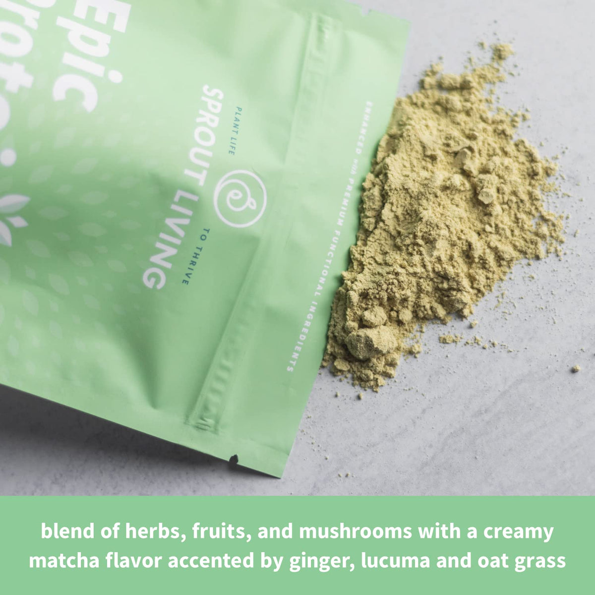 Sprout Living Epic Protein, Plant Based Protein & Superfoods Powder, Mindful Matcha Sprout LivingBuy Supplements Australia