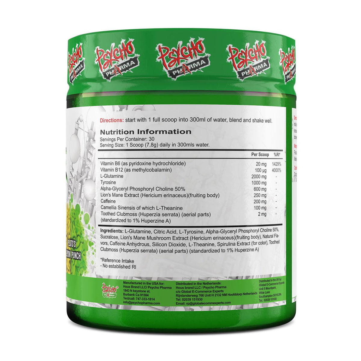 Psycho Pharma. Infinite Brain Nootropic Game Changer. Compete Win (Plato's Lemon Punch, 30 Serving) Psycho PharmaBuy Supplements Australia