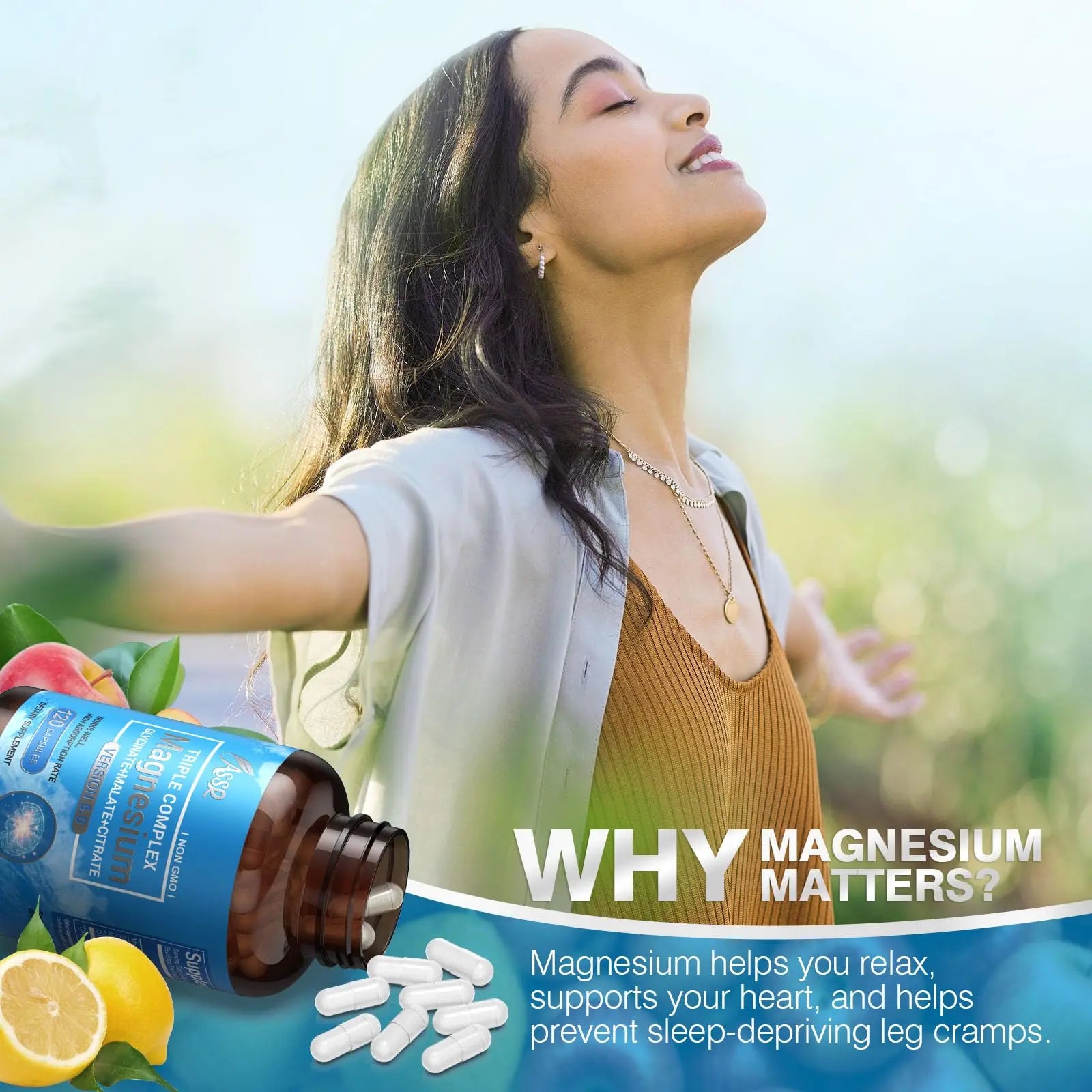 ASSR Triple Magnesium Complex – 300mg Magnesium Supplement with Glycinate, Malate & Citrate – Supports Relaxation, Muscle & Nerve Function ASSR canada supplements