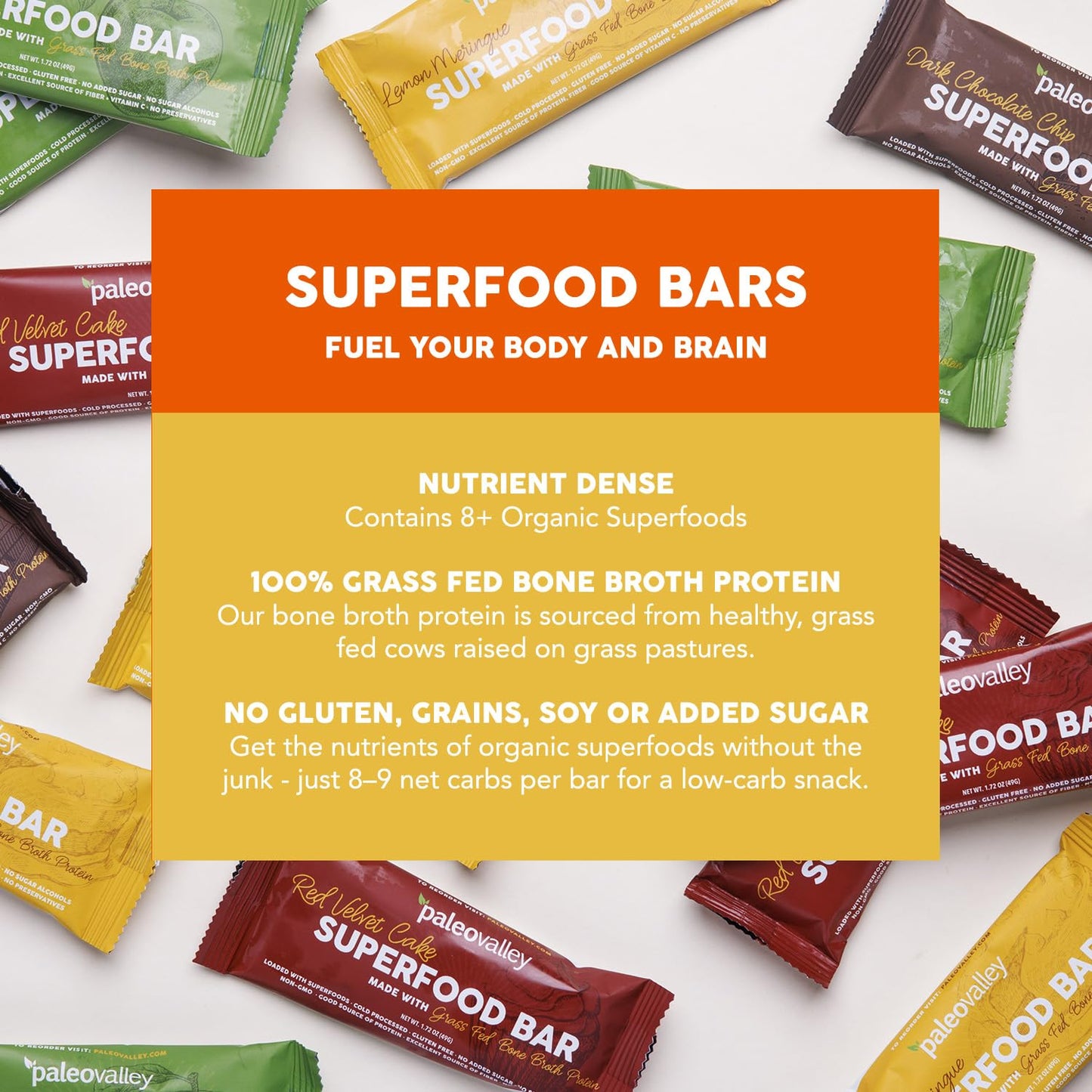 Paleovalley Superfood Bars – Lemon Meringue– 10 Pack – 9g Protein per Bar – Gluten-Free, Grain-Free, Paleo, Non-GMO – On-the-Go Snack PaleovalleyBuy Supplements Australia