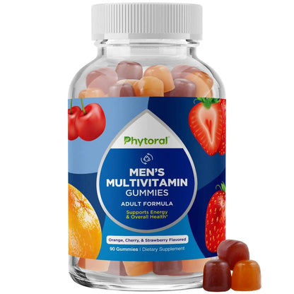 Phytoral Natural Multivitamin for Men Gummies with Zinc - Vitamin D C A & Biotin B6 B12 Full Health Supplement Phytoral