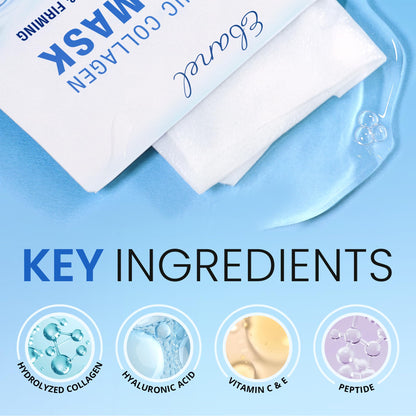 Ebanel 10 Pack Collagen Face Mask with Hyaluronic Acid, Vitamin C, Peptide, Aloe, Instant Brightening Hydrating Face Masks Skincare Korean Sheet Mask, Skin Firming, Lifting Anti Aging Facial Masks Ebanel buy supplements Au