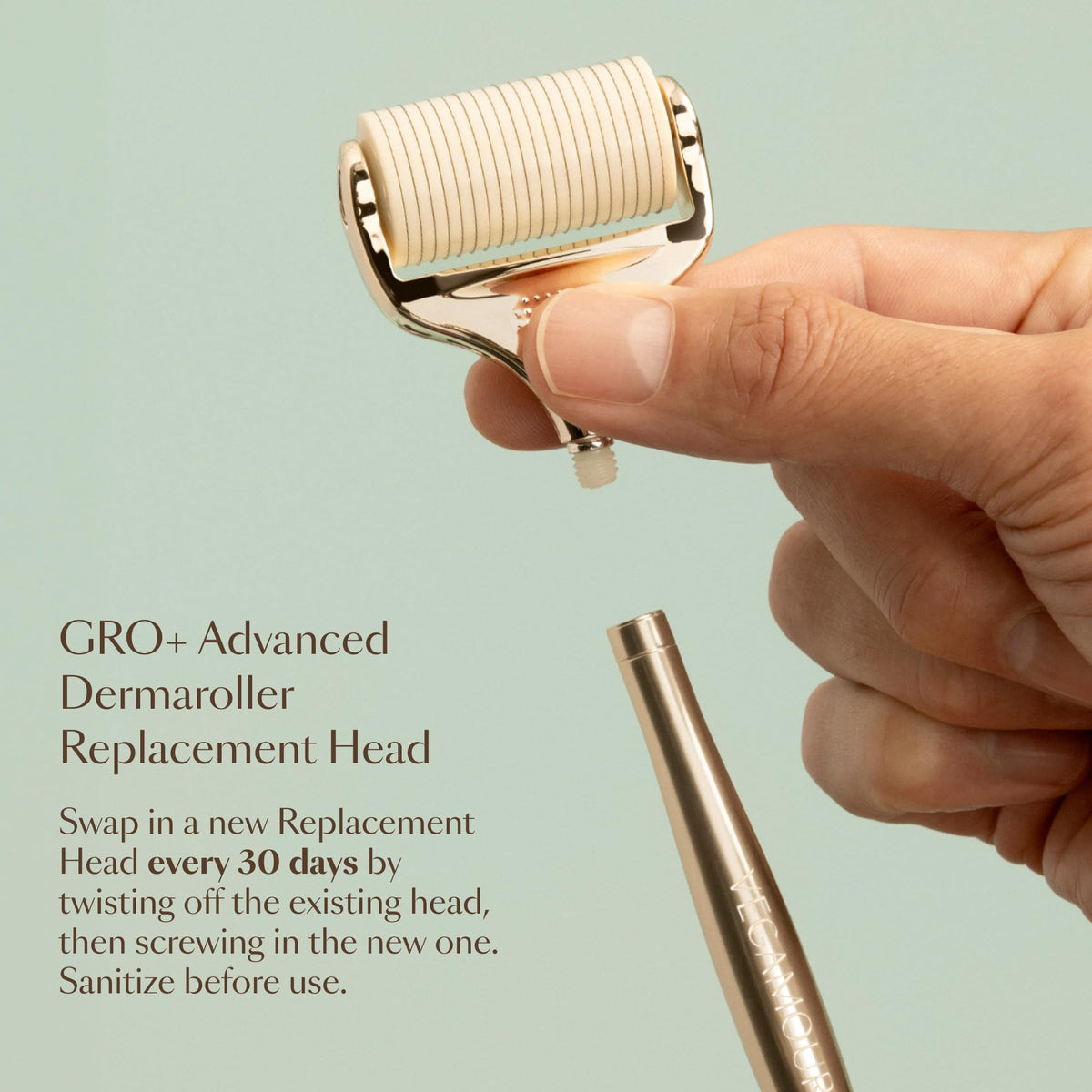 VEGAMOUR GRO+ Advanced Dermaroller | 1,200 Microneedle 0.25mm Scalp Tool | Gently Exfoliates the Scalp | Wide Head for Maximum Coverage VEGAMOURBuy Supplements Australia