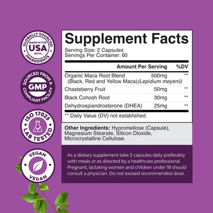 Complete Perimenopause Supplement for Women - Multibenefit Menopause Ease for Women with Maca Root Vitex Berry & Black Cohosh for Hot Flashes Night Sweats Hormone Balance and Mood Support - 120 Count Natures CraftBuy Supplements Australia