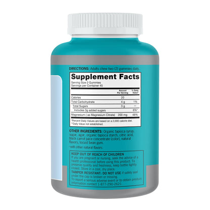 Qunol Magnesium Gummies for Adults, 200mg Elemental Magnesium (from 1,750mg Magnesium Citrate), High Absorption Magnesium Supplement, Supports Nerve, Bone and Muscle Health, Vegetarian, 90 Count QunolBuy Supplements Australia