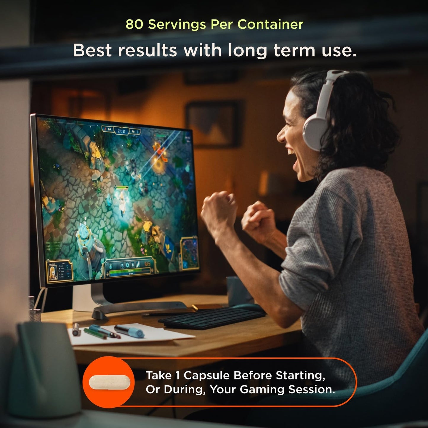 Genius Gamer, Gaming Focus Supplement, 80 Pills - Elite Nootropic Performance Booster - Boost Brain & Mental Clarity, Reaction Time & Concentration - Blue Light Support with Lutemax The Genius BrandBuy Supplements Australia