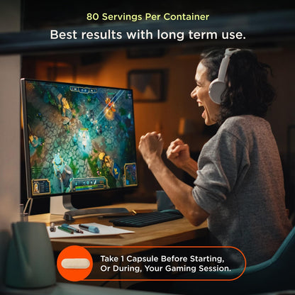 Genius Gamer, Gaming Focus Supplement, 80 Pills - Elite Nootropic Performance Booster - Boost Brain & Mental Clarity, Reaction Time & Concentration - Blue Light Support with Lutemax The Genius BrandBuy Supplements Australia