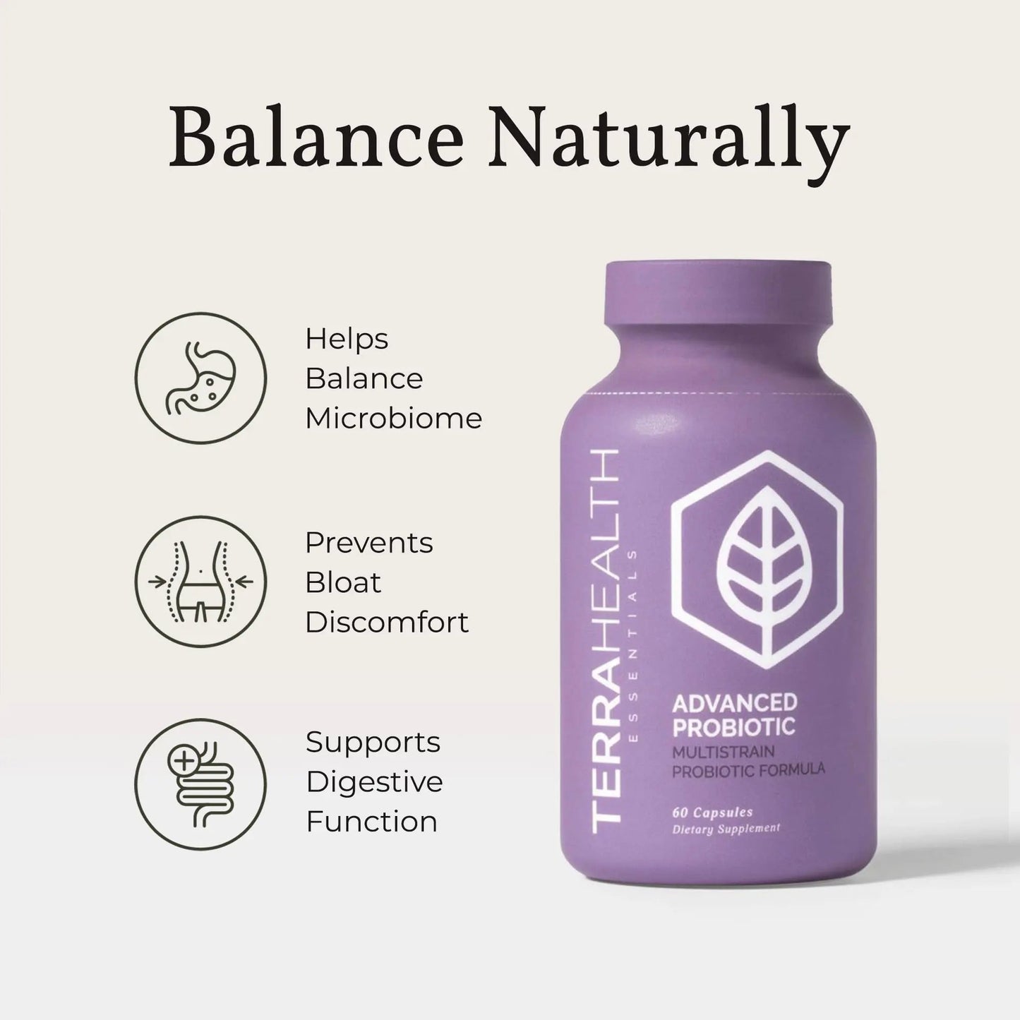 Terra Health Essentials Advanced Probiotics | 50 Billion CFU | Reduce Bloating & Gas, Immune Support | 30-Day Supply (60 Capsules) Terra Health Essentials buy supplements Au