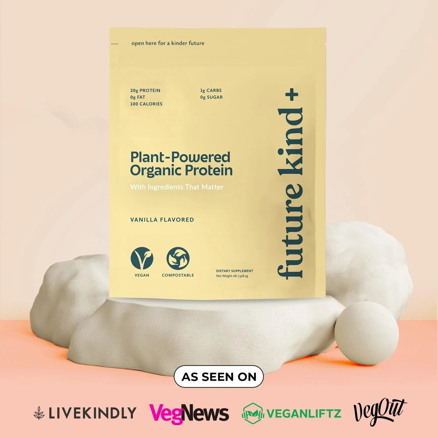 Future Kind Vegan Protein Powder, Vanilla, Pea Plant Protein for Lean Muscle with Iron & Fiber, Whey-Free, Sugar-Free, Soy-Free, Non-Dairy (34 Servings) Future Kind buy supplements Au