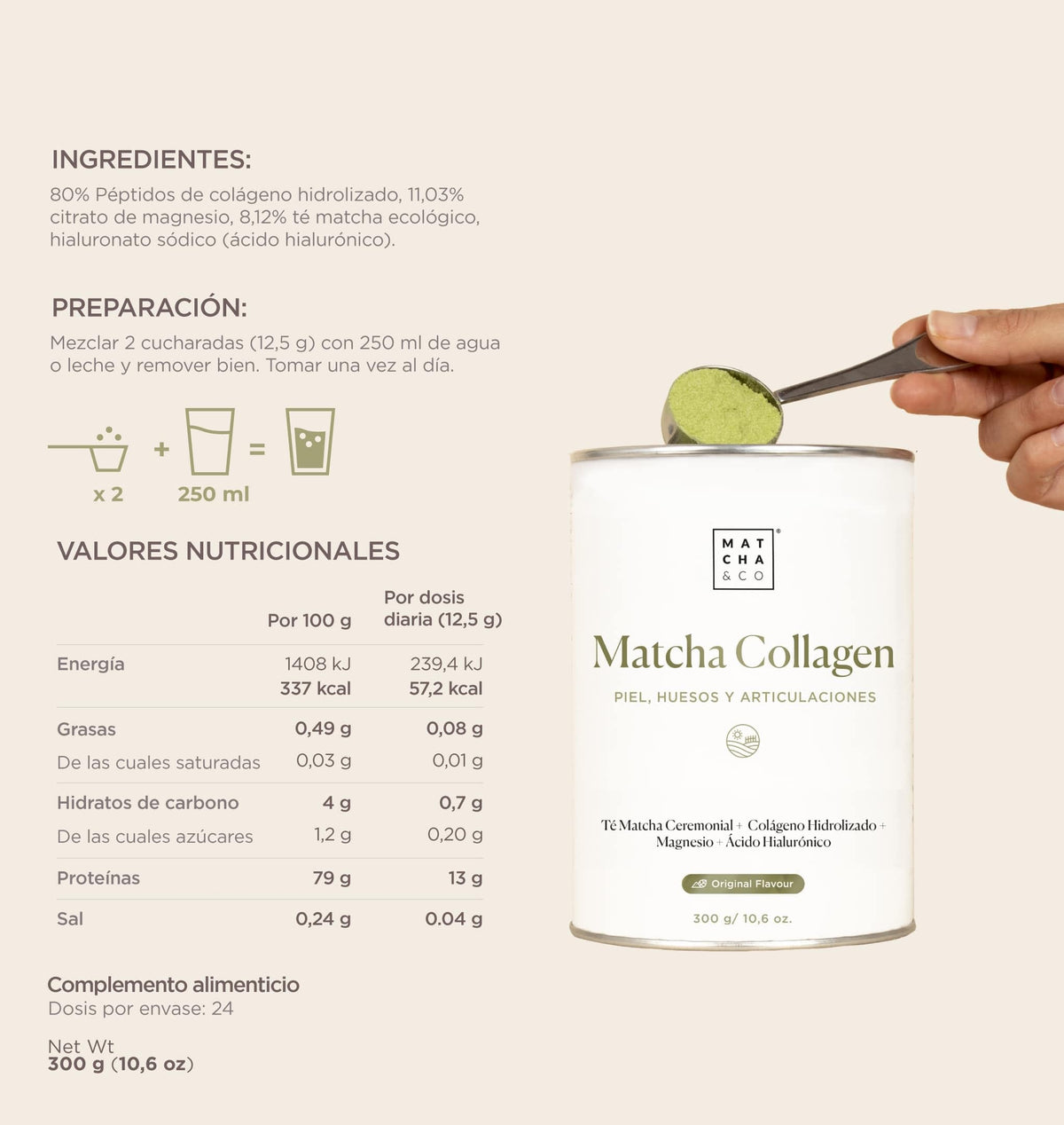 Collagen with Magnesium, Matcha Tea and Hyaluronic Acid. Joints, skin and nails Matcha & COBuy Supplements Australia