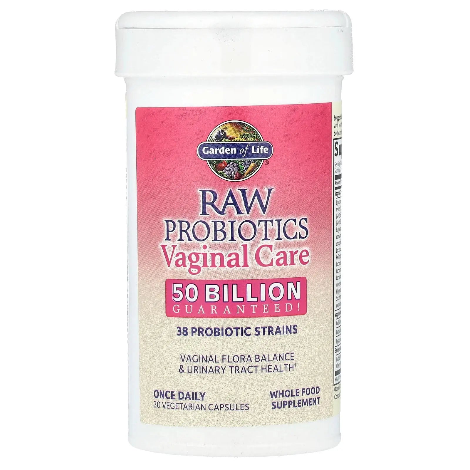 Garden of Life Raw Probiotics Vaginal Care - 50 Billion CFU - 38 Probiotic Strains - Supports Vaginal & Urinary Tract Health - Shelf Stable - 30 Vegetarian Capsules Garden of Life buy supplements Au