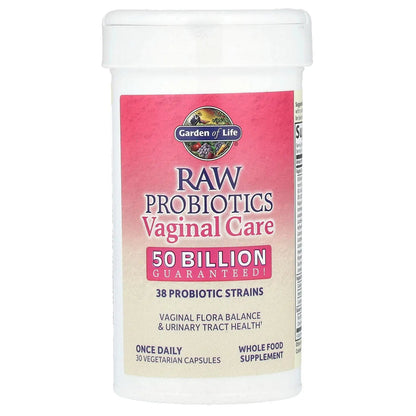 Garden of Life Raw Probiotics Vaginal Care - 50 Billion CFU - 38 Probiotic Strains - Supports Vaginal & Urinary Tract Health - Shelf Stable - 30 Vegetarian Capsules Garden of Life buy supplements Au