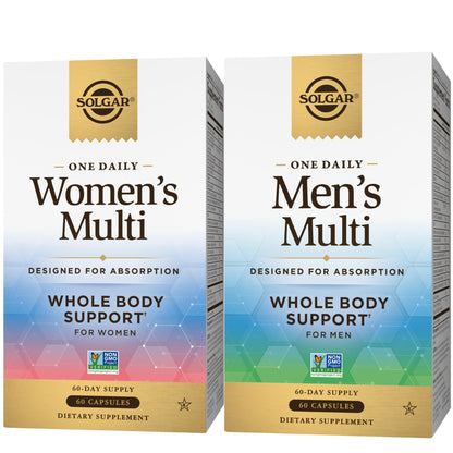 SOLGAR One a Day Women & Mens Bundle:Daily Women's Multi Whole Body Support, 60 Servings + Daily Men's Multivitamin Whole Body Support Supplement, 60 Servings SOLGARBuy Supplements Australia