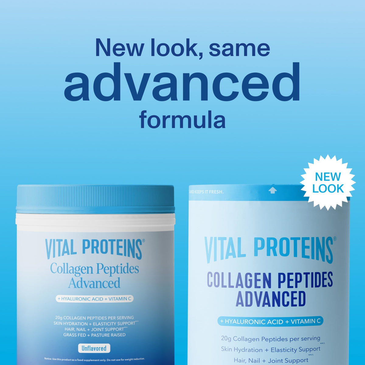 Vital Proteins Collagen Peptides Powder Advanced with Hyaluronic Acid & Vitamin C, Collagen Supplements, Unflavored, 12 Servings Vital ProteinsBuy Supplements Australia