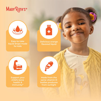 MaryRuth Organics USDA Organic Vitamin D3 Liquid Drops for Kids | 640 IU Vitamin D3 Per Serving | Kids Immune Support & Bone Health Supplement | Formulated for Ages 4-13 | 0.5oz | 30 Servings MARYRUTH'SBuy Supplements Australia