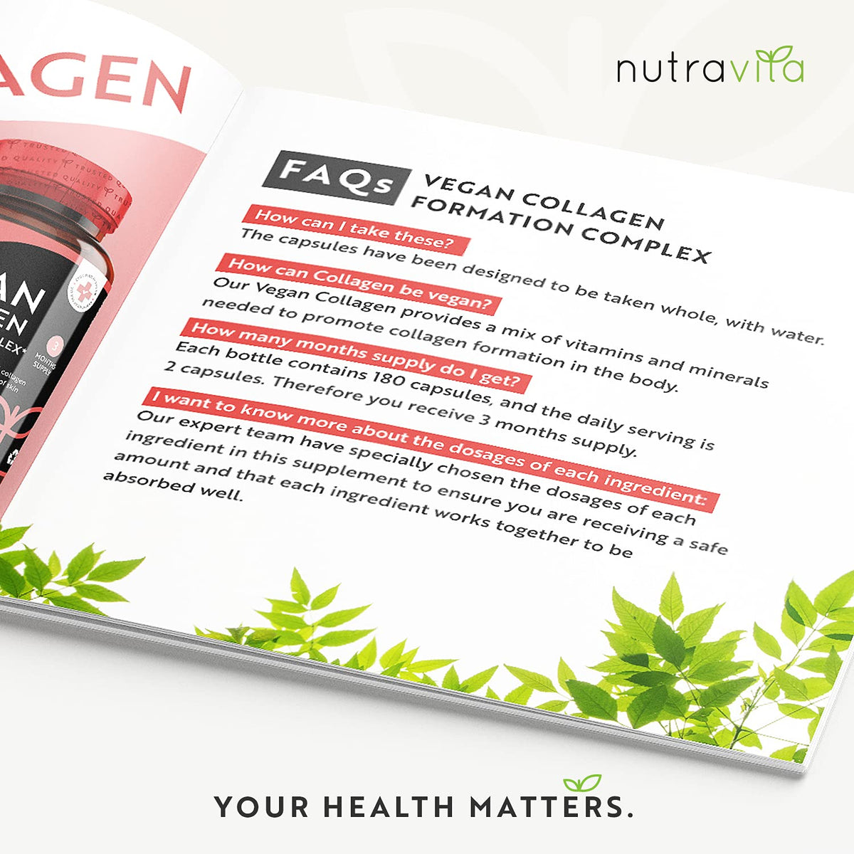 Vegan Collagen 1000mg Advanced Superfood Blend - 180 Capsules (3 Month Supply) NutravitaBuy Supplements Australia