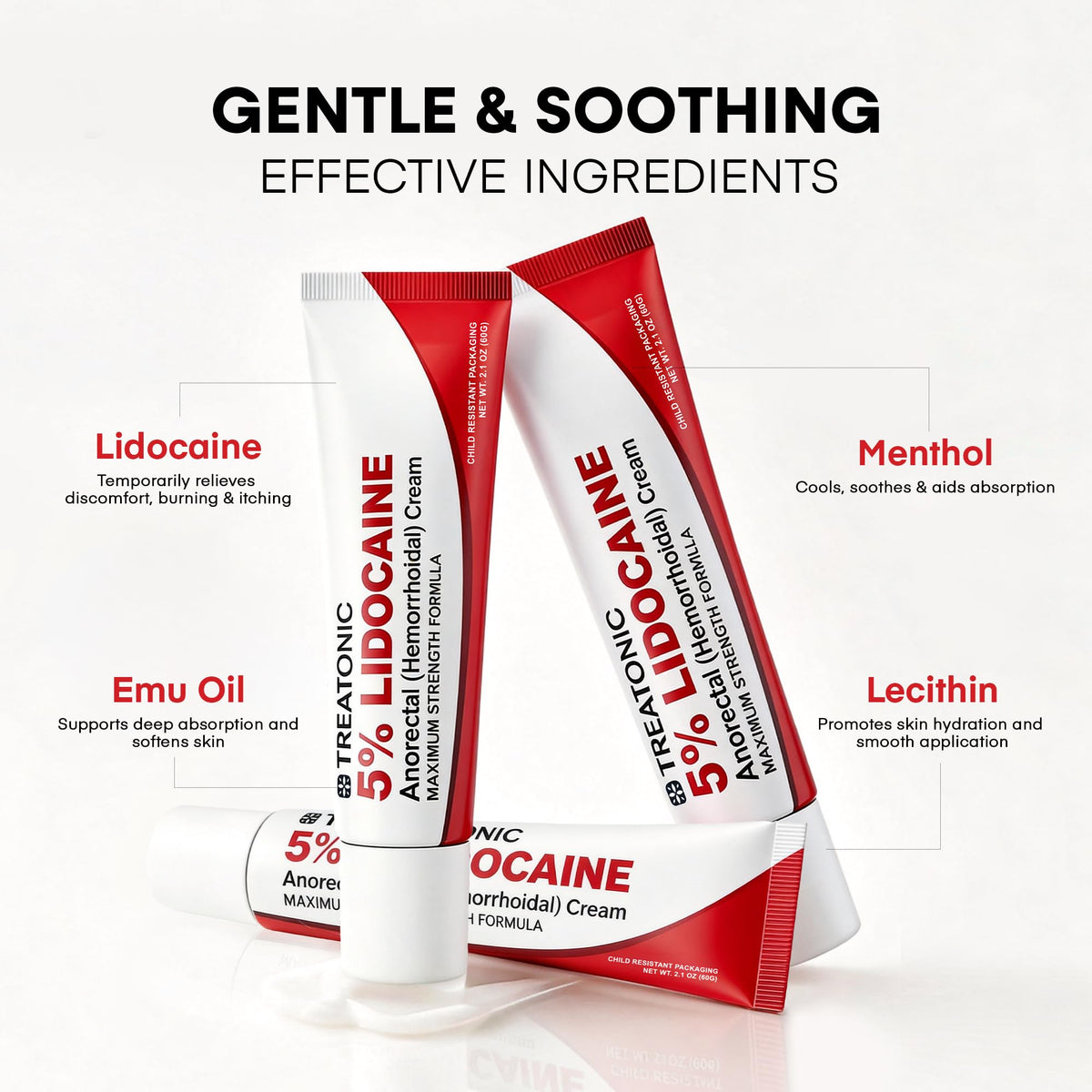 Treatonic 5% Lidocaine Numbing Cream: Lidocaine Cream for Pain Relief, Itching, Burning, Soreness, Hemorrhoid - Maximum Strength Topical Numb Cream - Fast Acting & Long Lasting Numbing Cream - 4.2 oz TreatonicBuy Supplements Australia