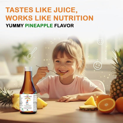 Kidbest Multivitamin Syrup for Kids 3-13 Years – Liquid Formula with 20 Nutrients for Appetite, Immunity, and Growth – Tasty Daily Vitamins HealthBest