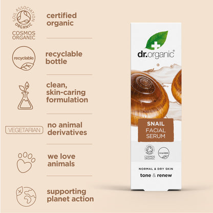 Dr. Organic Snail Gel Facial Serum | Hydrates and Restores Skin, Reduces Fine Lines, Natural, Certified Organic, Paraben & SLS-Free, 30 mL / 1 fl oz Dr. Organic buy supplements Au