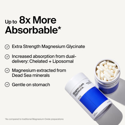 Magnesium Glycinate 1000mg - Liposomal Magnesium Bisglycinate for Max Absorption - Extra Strength to Support Body and Mind, Non-Laxative, Vegan, Gluten-Free - 120 Capsules The Absorption CompanyBuy Supplements Australia